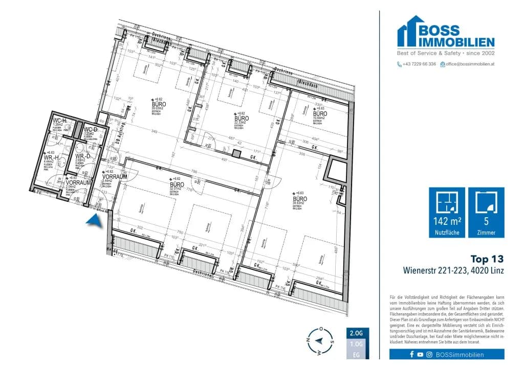 5-Zimmer-Gewerbeimmobilie mieten in Linz – 142 m², € 1.361 – Bild 13 von 13
