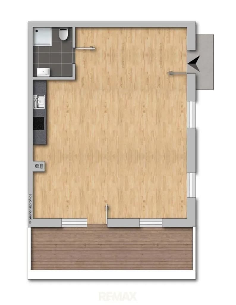 1-Zimmer-Gewerbeimmobilie mieten in Krems Land – 60 m², € 680 – Bild 8 von 8