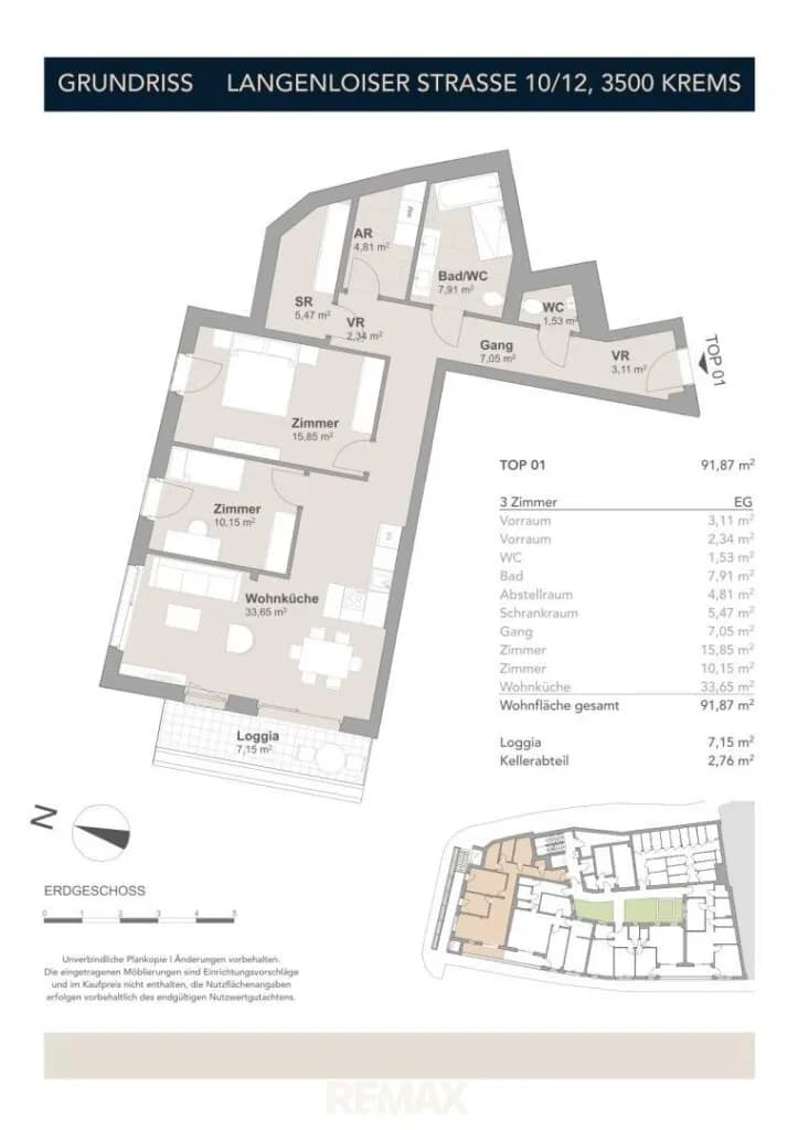 3-Zimmer-Wohnung kaufen in Krems an der Donau – 91,87 m², € 400.000 – Bild 11 von 12