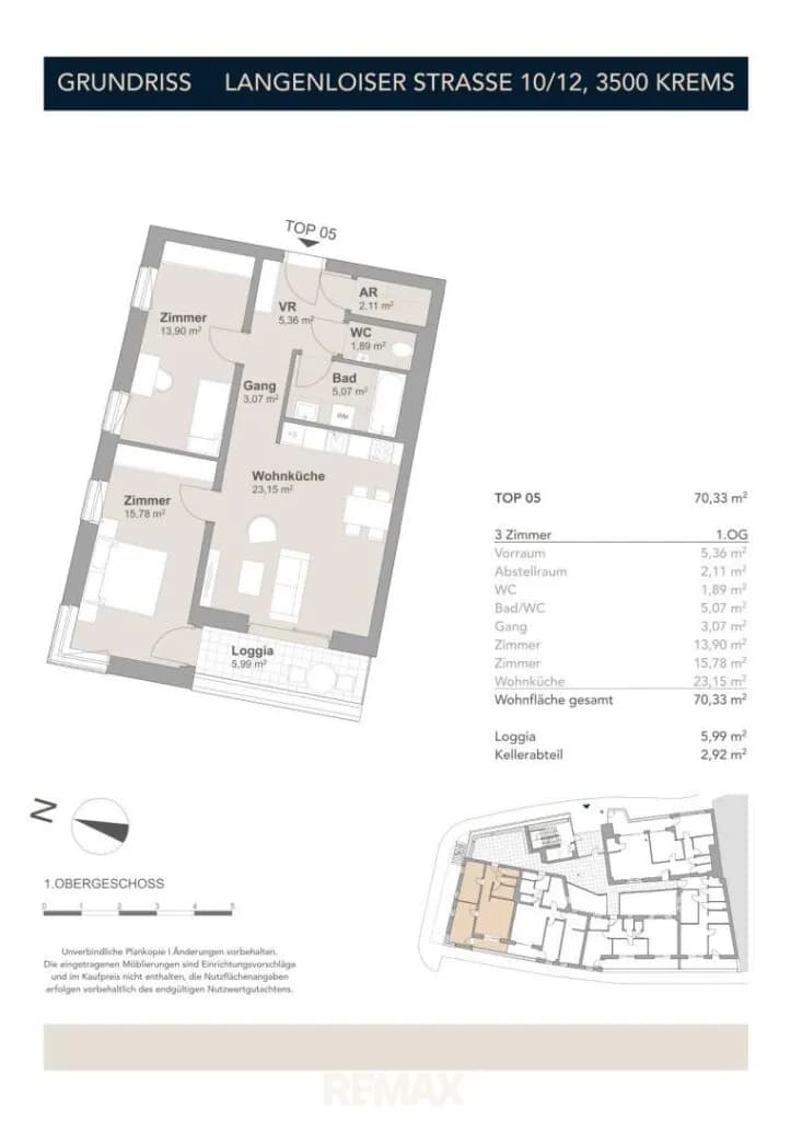 3-Zimmer-Wohnung kaufen in Krems an der Donau – 70,33 m², € 350.000 – Bild 11 von 12