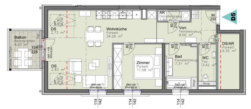 2-Zimmer-Wohnung mieten in Wien – 72,52 m², € 1.394 – Bild 9 von 9