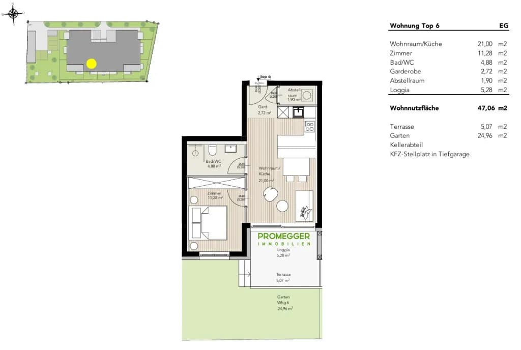 2-Zimmer-Wohnung kaufen in Liezen – 47,06 m², € 624.914 – Bild 2 von 9