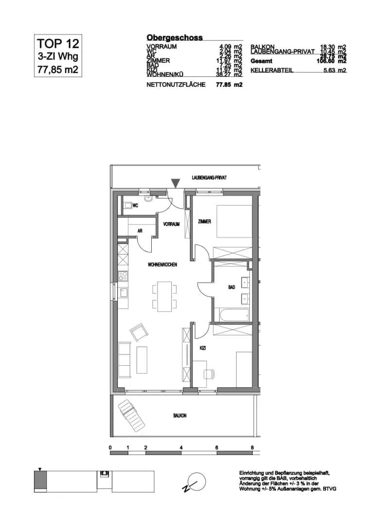 3-Zimmer-Wohnung kaufen in Graz – 77,85 m², € 310.200 – Bild 6 von 6