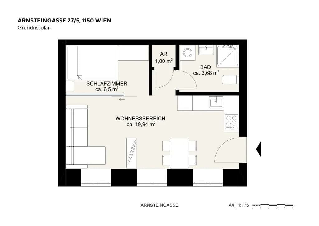 2-Zimmer-Wohnung kaufen in Wien – 31,12 m², € 179.000 – Bild 3 von 3
