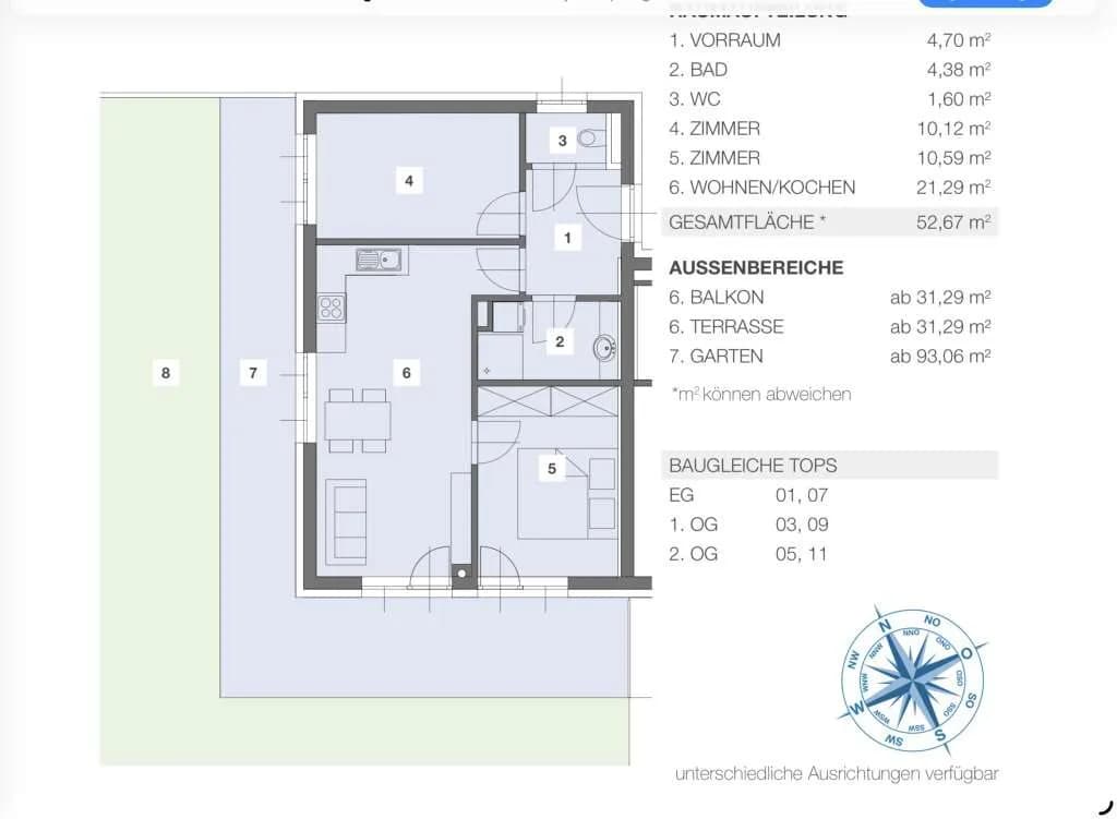 3-Zimmer-Wohnung kaufen in Klagenfurt – 52,69 m², € 282.000 – Bild 3 von 18