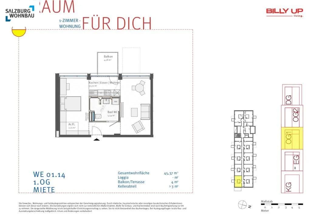 Wohnung kaufen in Salzburg Stadt – 45 m², € 281.000 – Bild 9 von 9