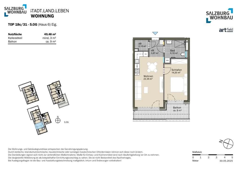 2-Zimmer-Wohnung kaufen in Hallein – 49 m², € 314.700 – Bild 3 von 3