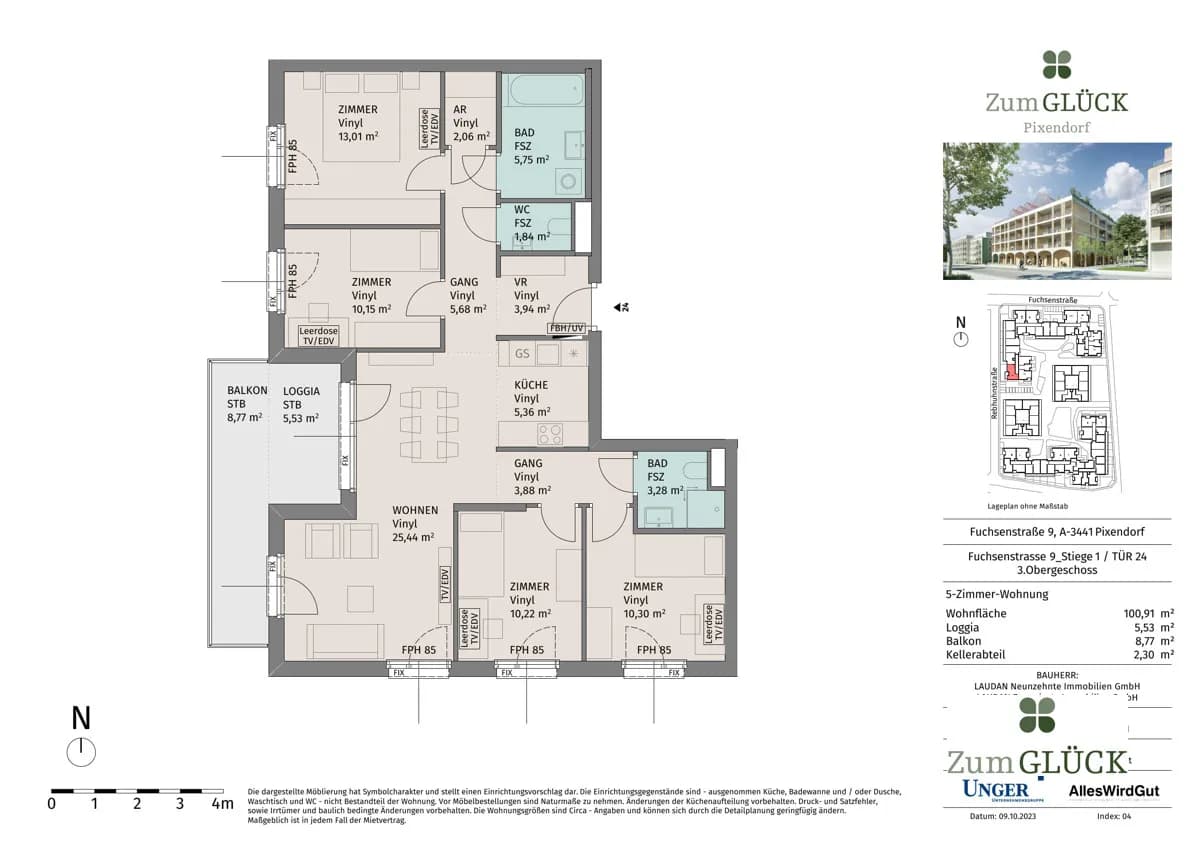 5-Zimmer-Wohnung mieten in Tulln – 100,91 m², € 1.569 – Bild 14 von 14