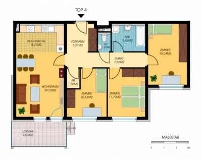 4-Zimmer-Wohnung mieten in Oberwart – 87 m², € 901 – Bild 3 von 3