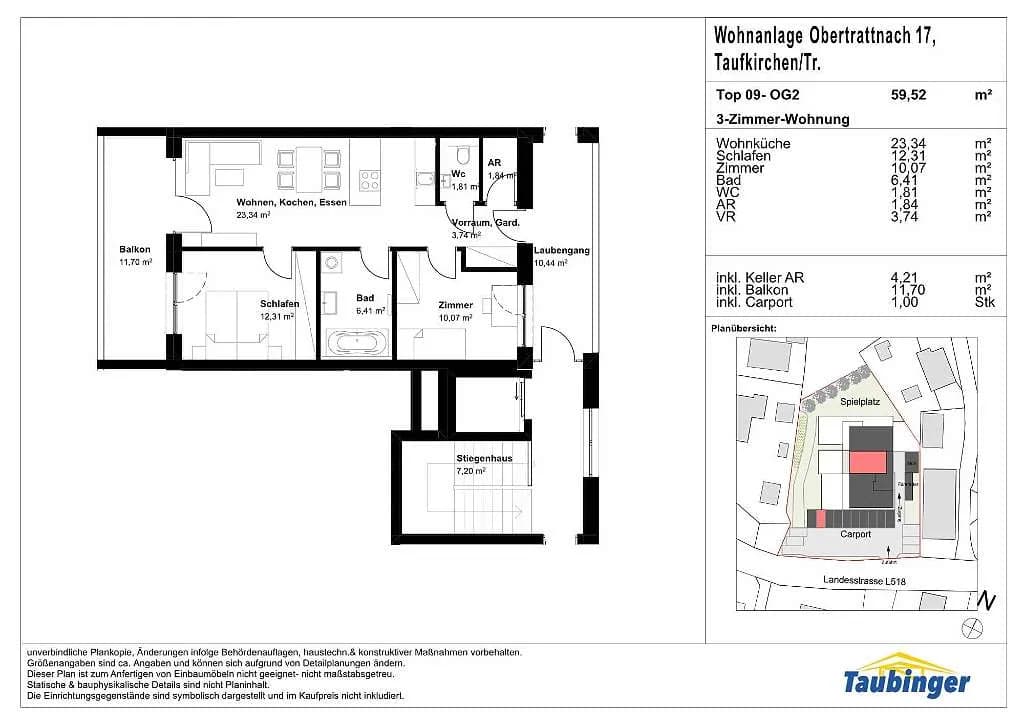 3-Zimmer-Wohnung mieten in Grieskirchen – 60 m², € 859 – Bild 18 von 18