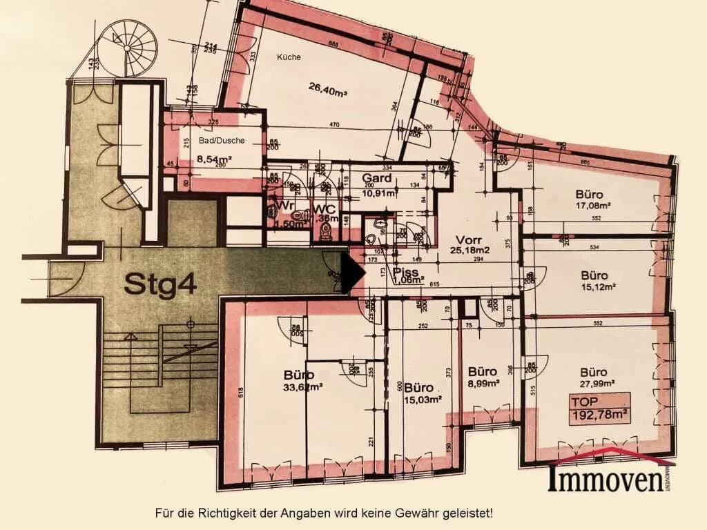 7-Zimmer-Gewerbeimmobilie mieten in Wien – 193 m², € 2.831 – Bild 17 von 17