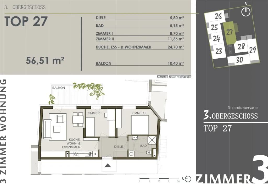 3-Zimmer-Wohnung mieten in Graz – 57 m², € 879 – Bild 5 von 5