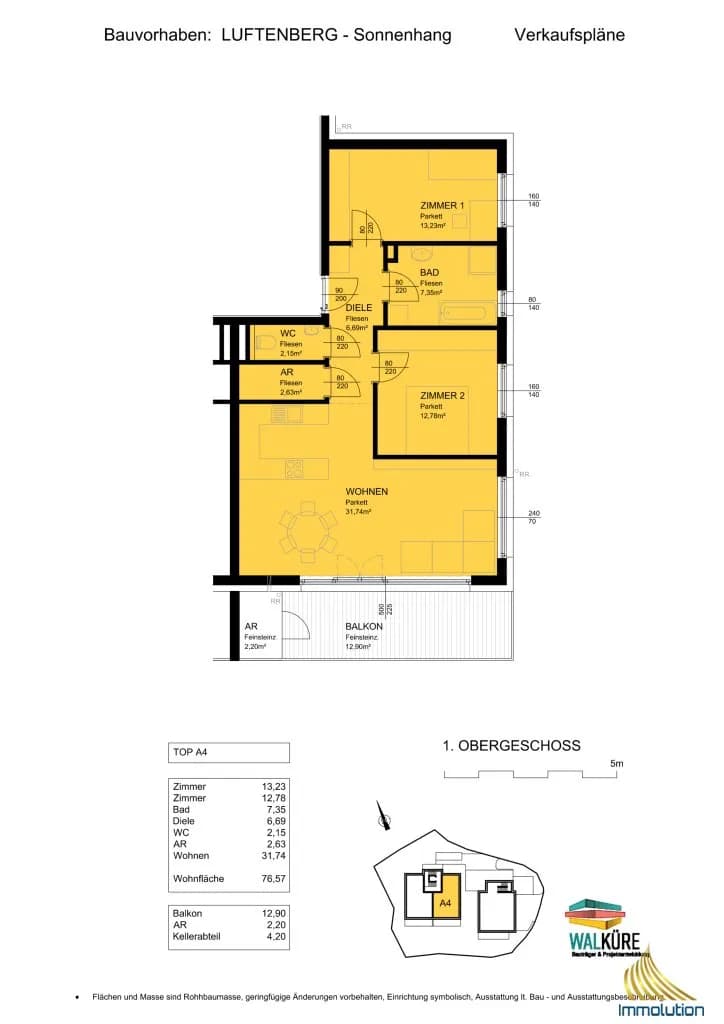 3-Zimmer-Wohnung kaufen in Perg – 77 m², € 382.850 – Bild 5 von 5