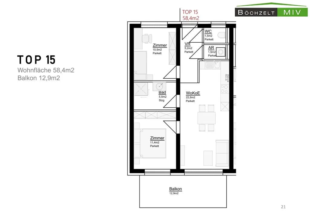 3-Zimmer-Wohnung kaufen in Murtal – 59,33 m², € 189.900 – Bild 49 von 56