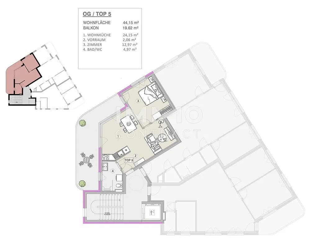 2-Zimmer-Wohnung kaufen in Wien – 44,15 m², € 289.000 – Bild 14 von 14