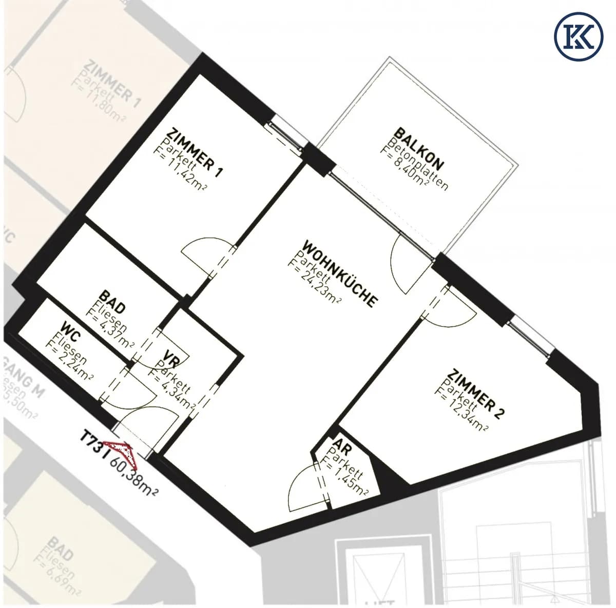 3-Zimmer-Wohnung kaufen in Wien – 60,38 m², € 489.500 – Bild 23 von 24