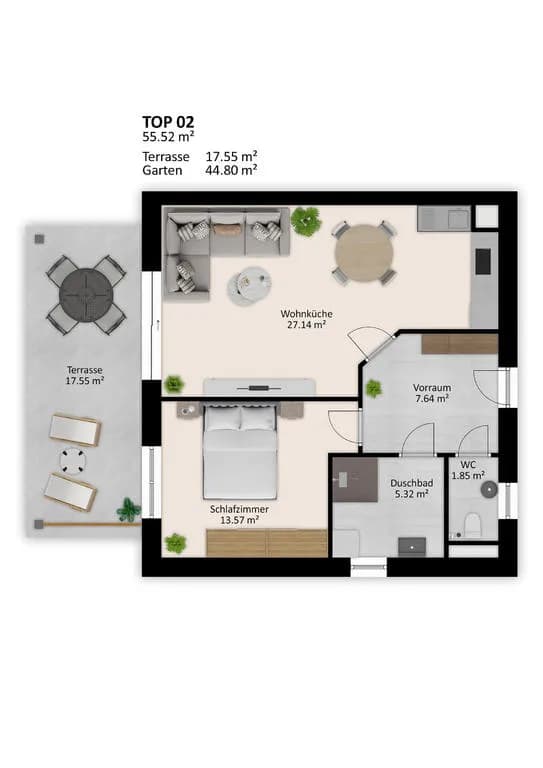 2-Zimmer-Wohnung kaufen in Villach Land – 54,91 m², € 262.000 – Bild 7 von 9