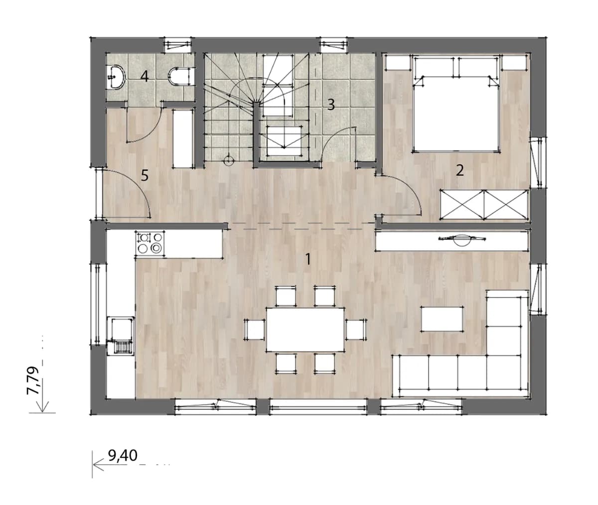 5-Zimmer-Haus kaufen in Leibnitz – 118 m², € 168.300 – Bild 3 von 9