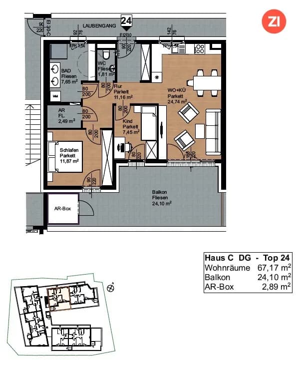 3-Zimmer-Wohnung mieten in Freistadt – 67 m², € 1.199 – Bild 9 von 9
