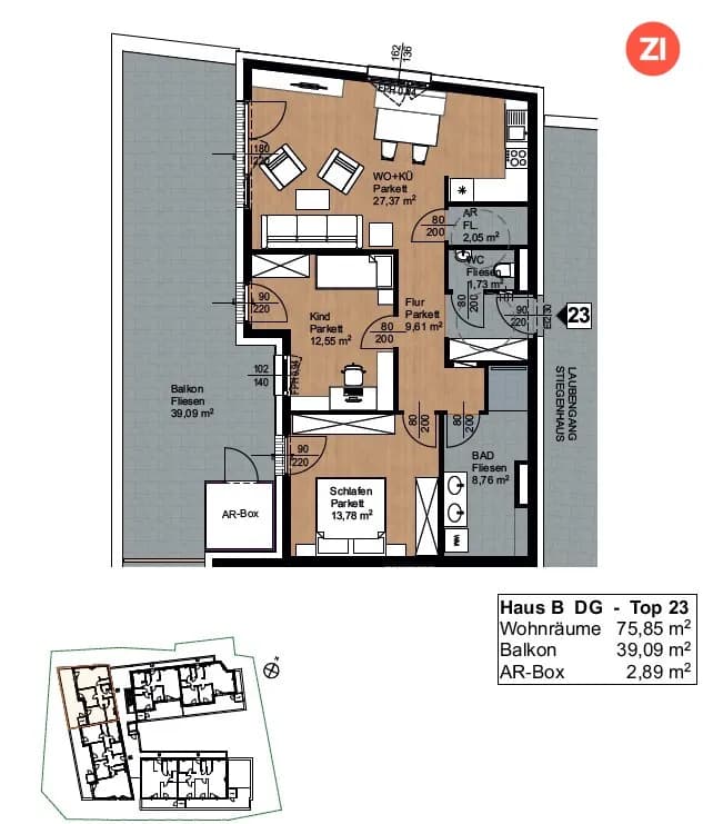 3-Zimmer-Wohnung mieten in Freistadt – 76 m², € 1.298 – Bild 10 von 10