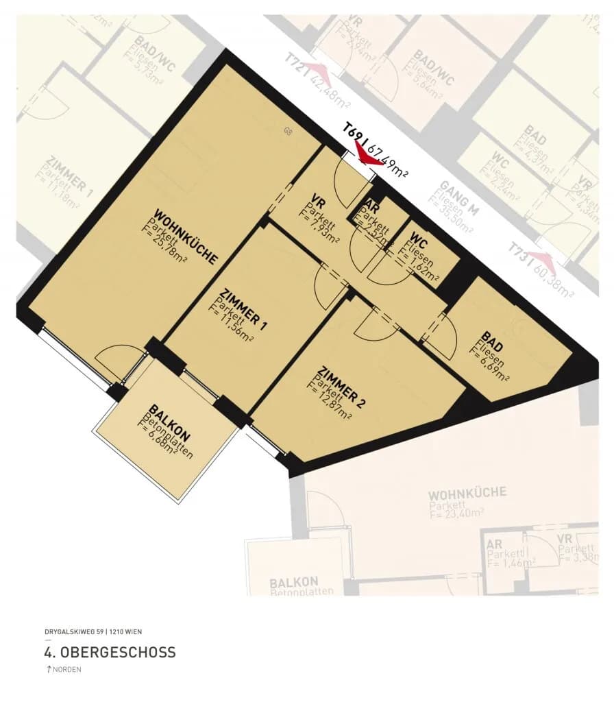 3-Zimmer-Wohnung mieten in Wien – 67,49 m², € 1.299 – Bild 26 von 26