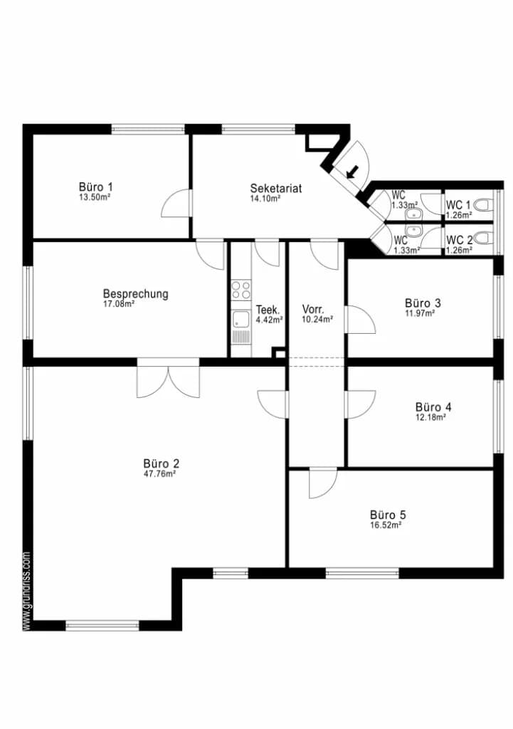 6-Zimmer-Gewerbeimmobilie mieten in Wien – 153 m², € 2.600 – Bild 14 von 14