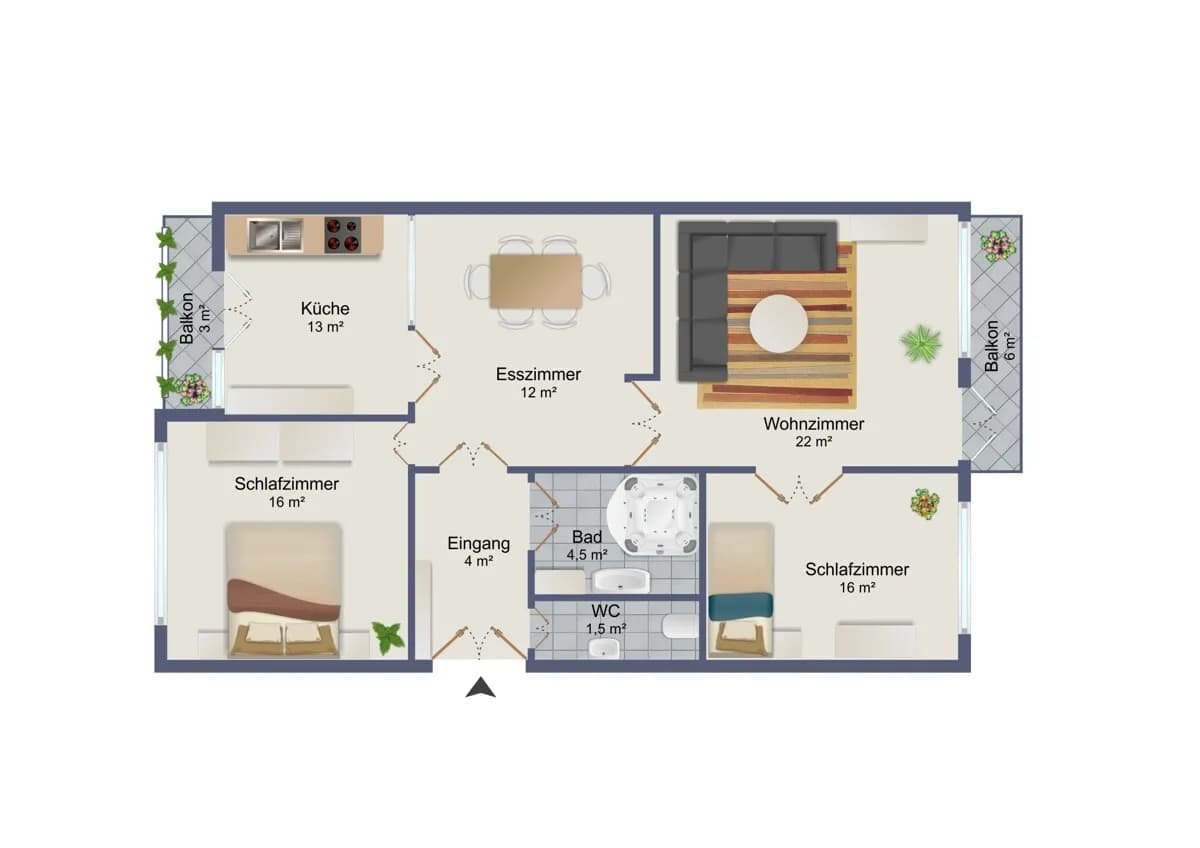4-Zimmer-Wohnung kaufen in Graz – 98 m², € 220.000 – Bild 6 von 6