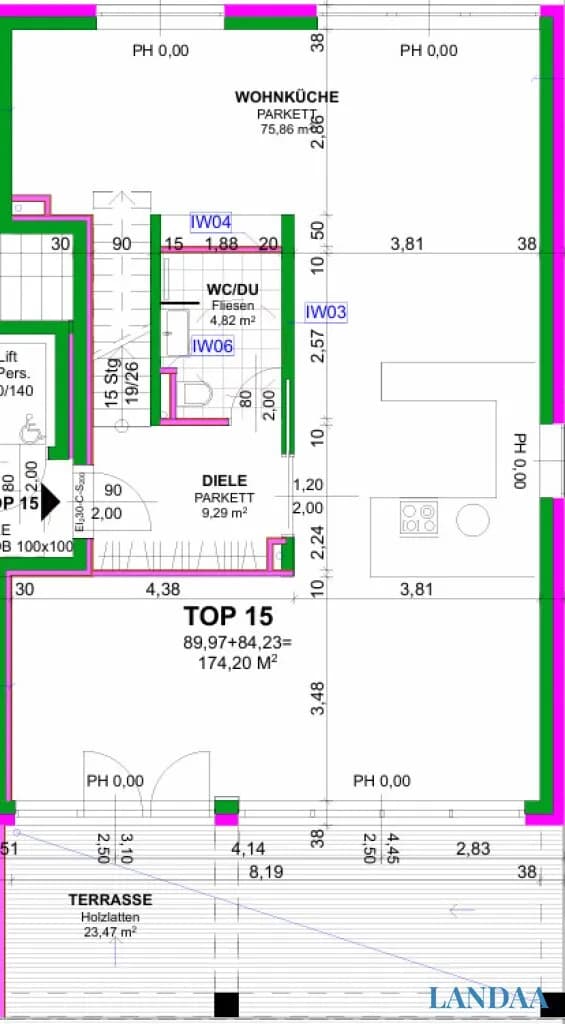 5-Zimmer-Wohnung mieten in Wien – 174,2 m², € 6.550 – Bild 2 von 3