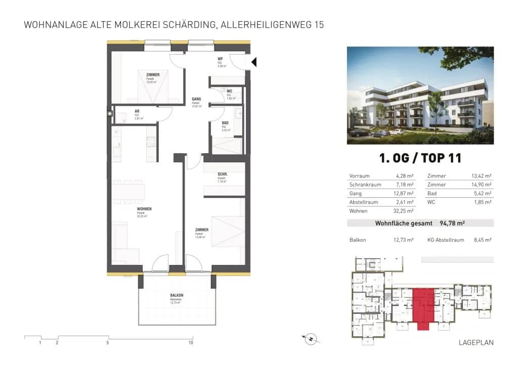 3-Zimmer-Wohnung mieten in Schärding – 94,78 m², € 1.261 – Bild 22 von 23