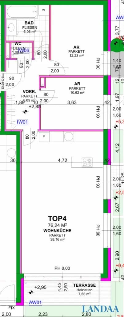 3-Zimmer-Wohnung mieten in Wien – 76,24 m², € 2.196 – Bild 9 von 9