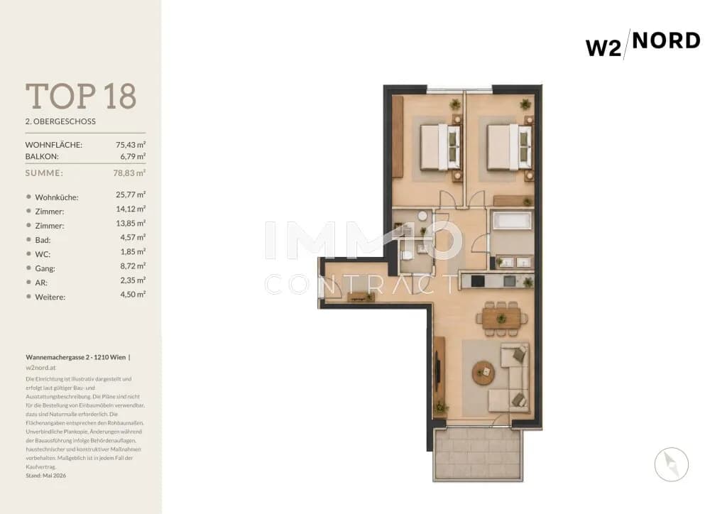 3-Zimmer-Wohnung kaufen in Wien – 75,43 m², € 449.800 – Bild 8 von 8