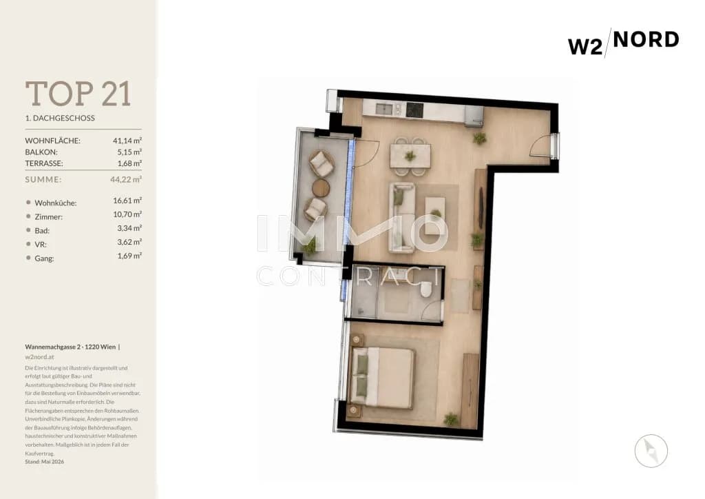 2-Zimmer-Wohnung kaufen in Wien – 41,14 m², € 247.700 – Bild 7 von 7