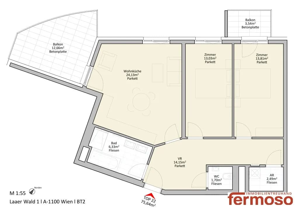 3-Zimmer-Wohnung mieten in Wien – 75,64 m², € 1.449 – Bild 15 von 15