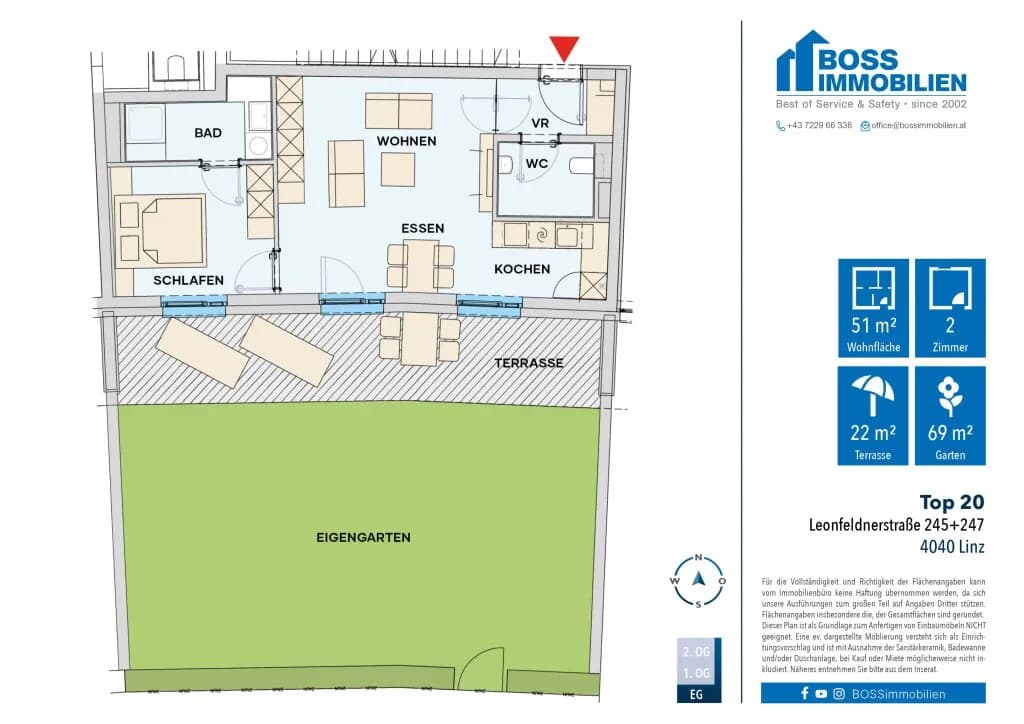 2-Zimmer-Wohnung mieten in Linz – 51,1 m², € 1.060 – Bild 13 von 13