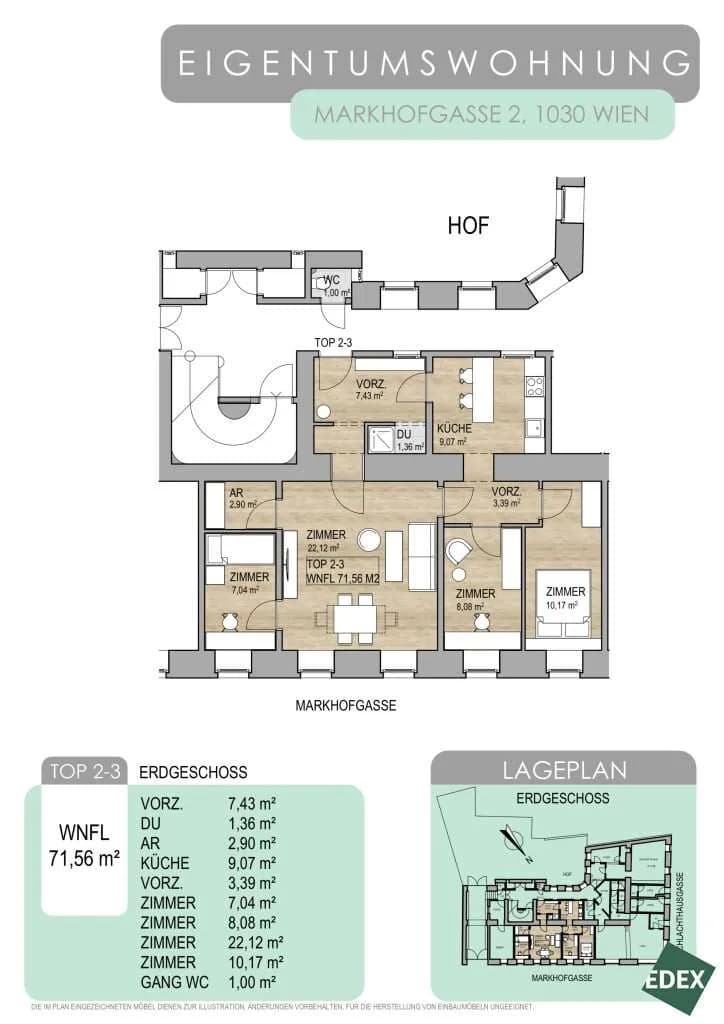 4-Zimmer-Wohnung kaufen in Wien – 71,56 m², € 305.000 – Bild 21 von 21