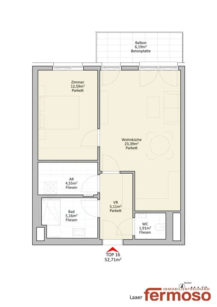 2-Zimmer-Wohnung mieten in Wien – 52,71 m², € 1.049 – Bild 11 von 11