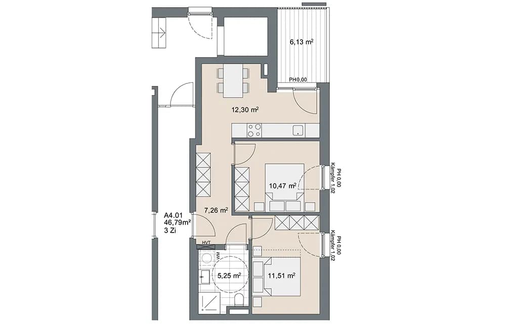 3-Zimmer-Wohnung kaufen in Innsbruck – 47,66 m², € 455.000 – Bild 12 von 12