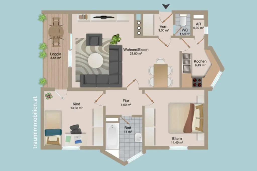 3-Zimmer-Wohnung kaufen in Villach – 78,93 m², € 270.000