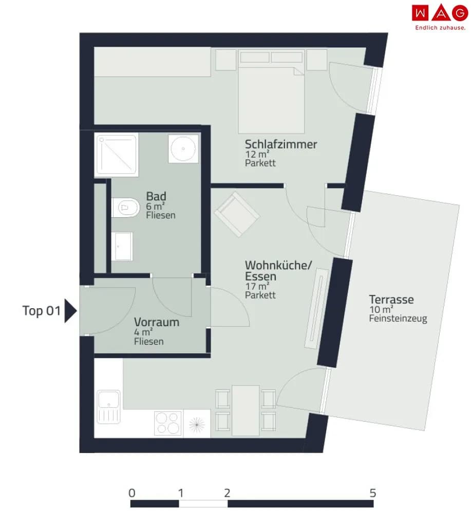 2-Zimmer-Wohnung mieten in Graz – 38,66 m², € 713 – Bild 12 von 12