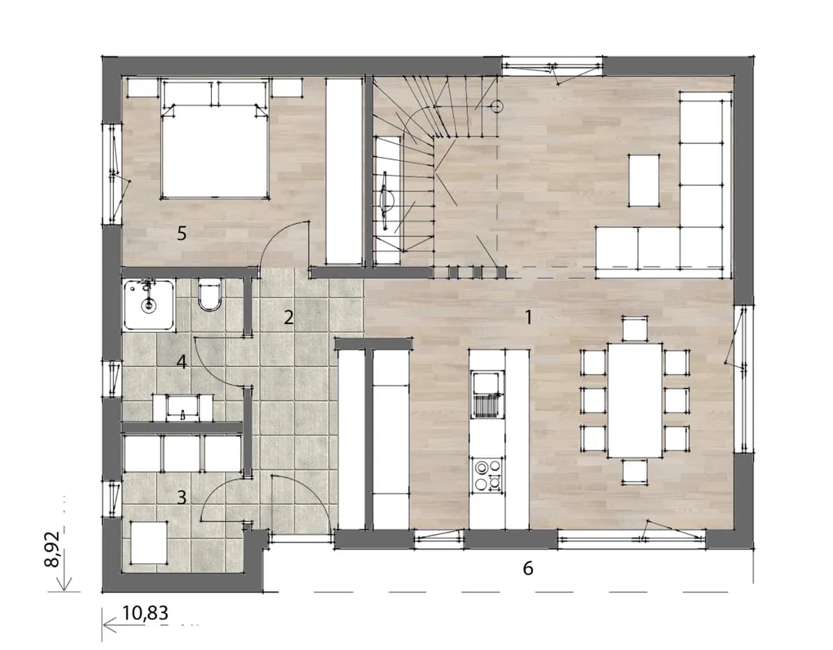 5-Zimmer-Haus kaufen in Deutschlandsberg – 125 m², € 178.000 – Bild 3 von 9