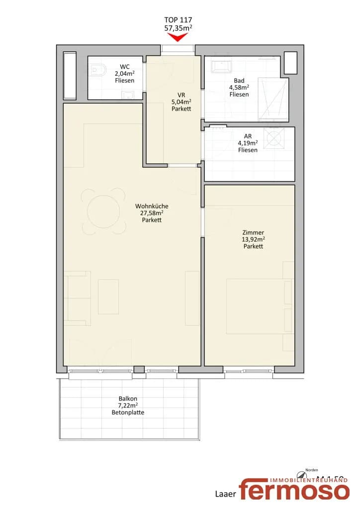 2-Zimmer-Wohnung mieten in Wien – 57,24 m², € 1.099 – Bild 8 von 8