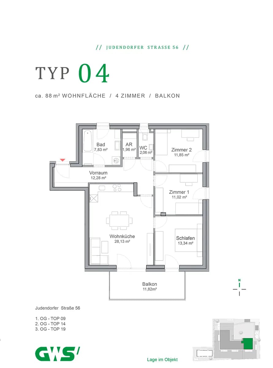 4-Zimmer-Wohnung mieten in Leoben – 89,05 m², € 1.147 – Bild 4 von 4