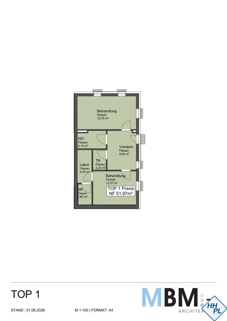 2-Zimmer-Gewerbeimmobilie kaufen in Mödling – 52 m², € 296.100 – Bild 4 von 4