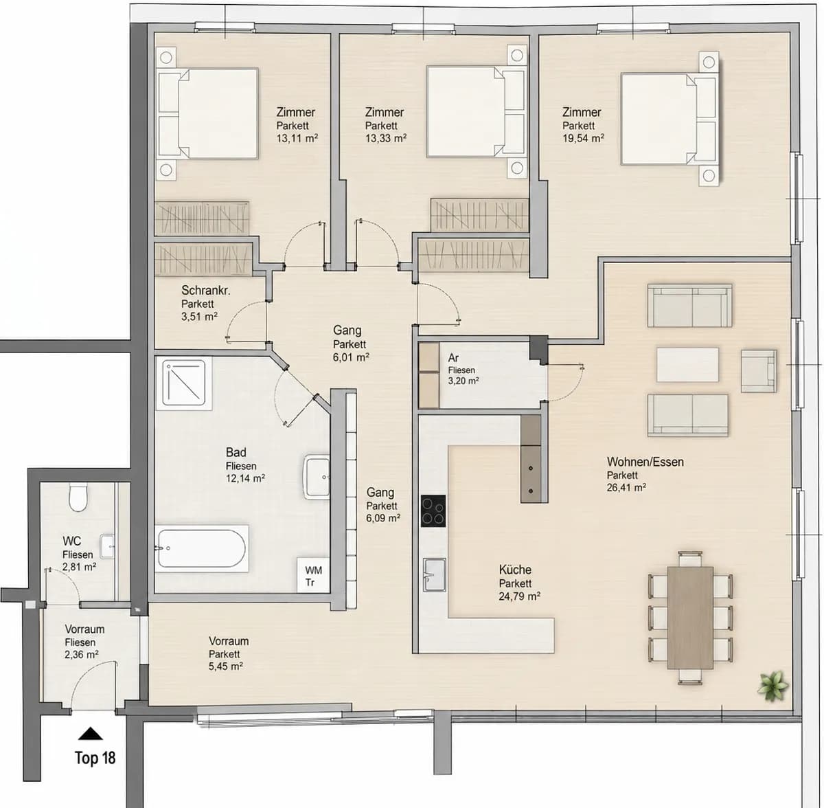 Wohnung kaufen in Salzburg-Umgebung – 125,18 m², € 390.000 – Bild 7 von 8
