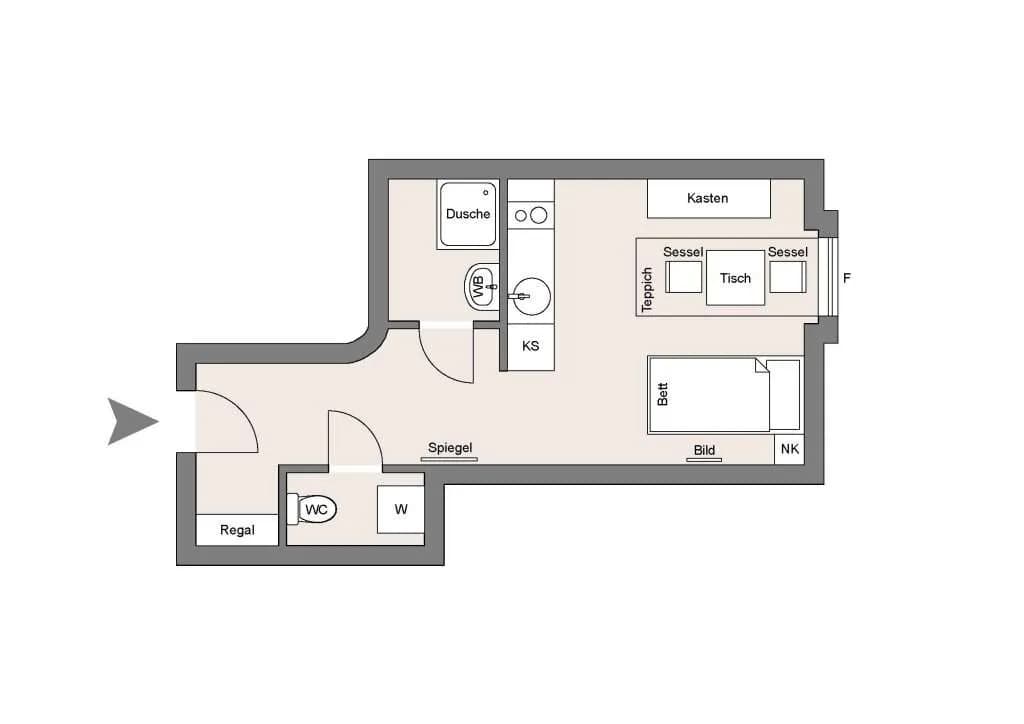 1-Zimmer-Wohnung mieten in Wien – 22 m², € 820 – Bild 9 von 9