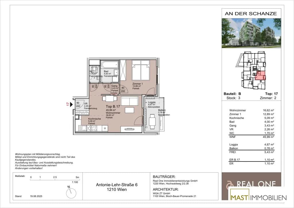 2-Zimmer-Wohnung mieten in Wien – 45,99 m², € 1.080 – Bild 15 von 15