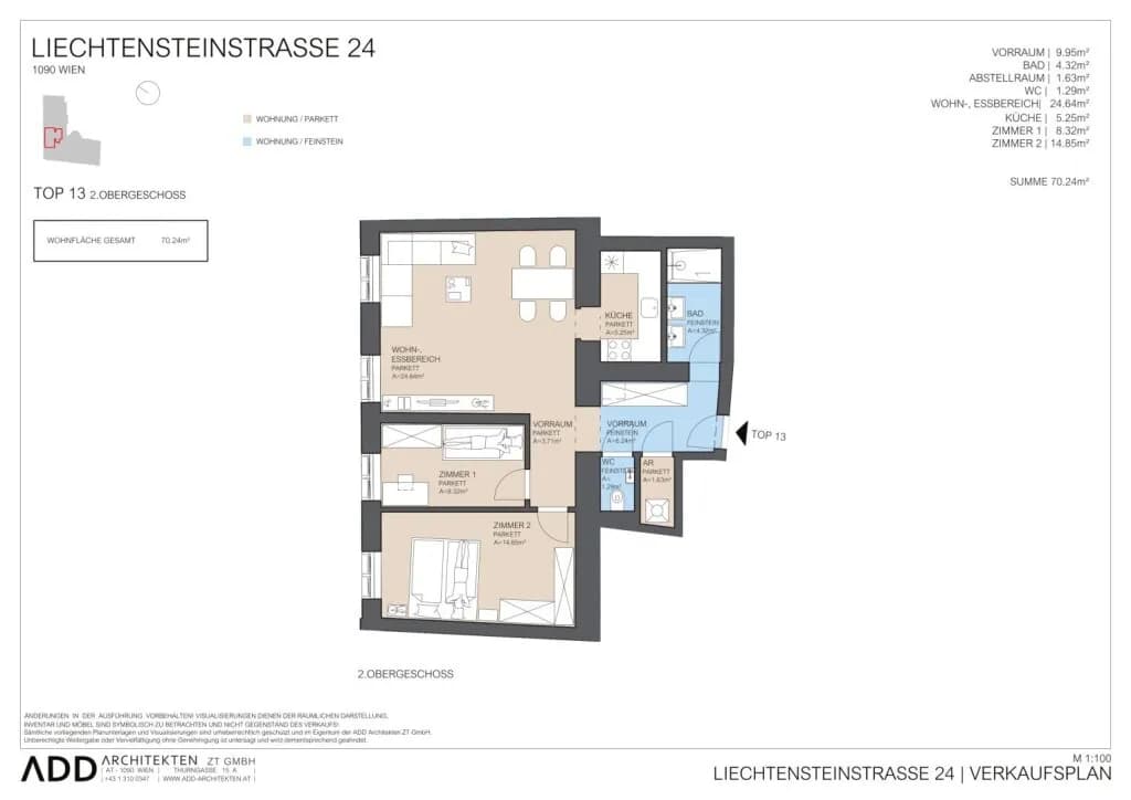 3-Zimmer-Wohnung kaufen in Wien – 70,24 m², € 573.000 – Bild 6 von 6