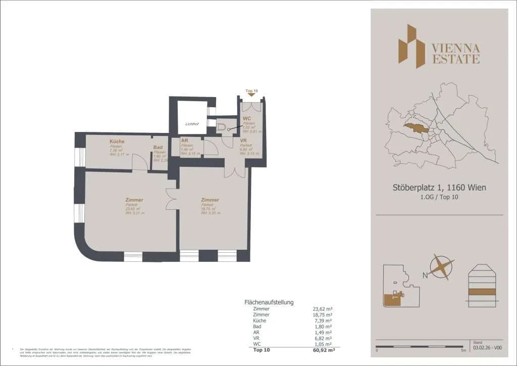 2-Zimmer-Wohnung kaufen in Wien – 61,84 m², € 240.600 – Bild 7 von 7