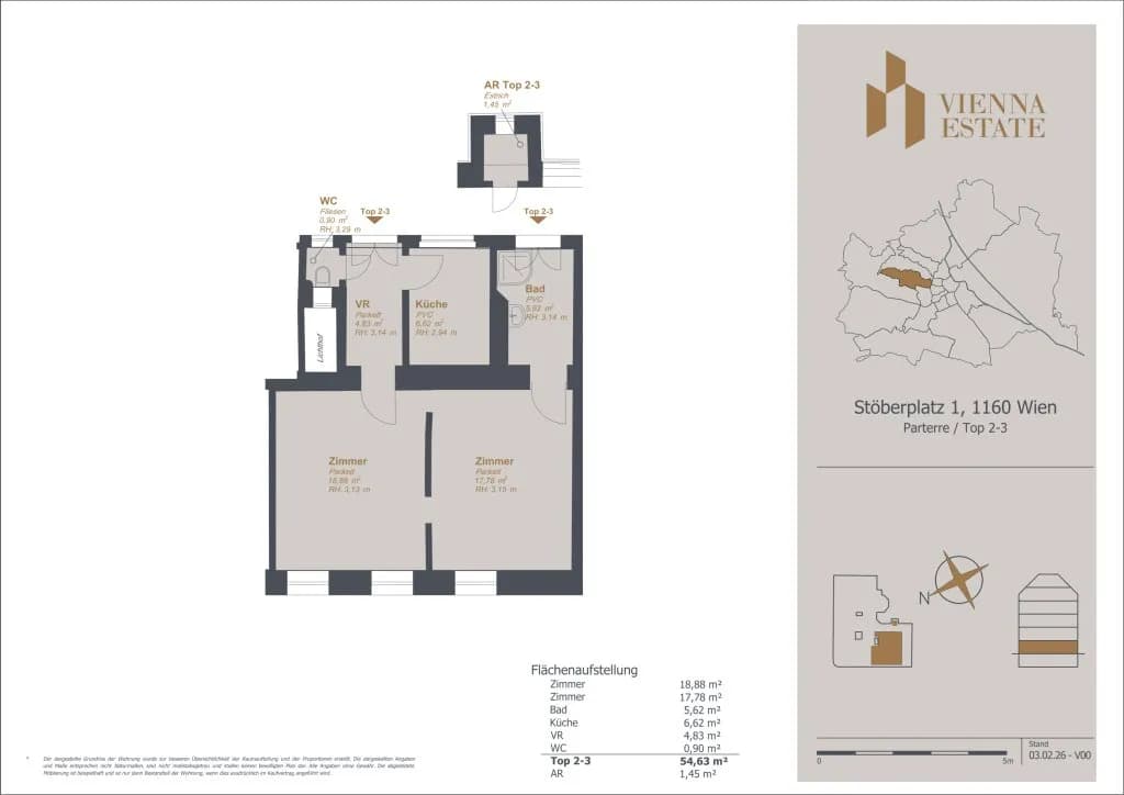 2-Zimmer-Wohnung kaufen in Wien – 54,63 m², € 194.000 – Bild 8 von 8