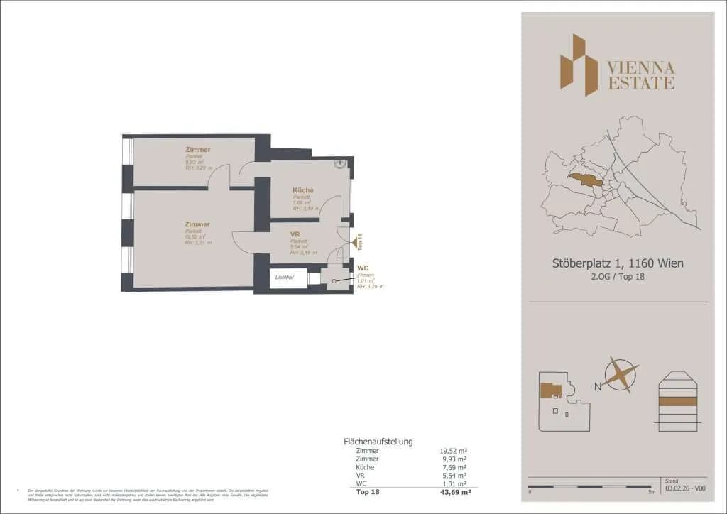 2-Zimmer-Wohnung kaufen in Wien – 43,69 m², € 197.000 – Bild 9 von 9